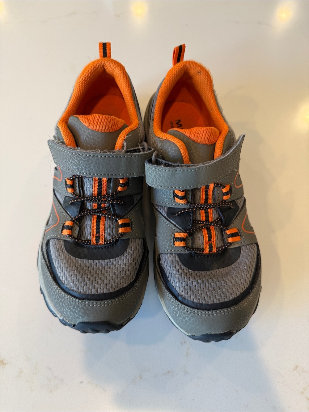 Merrell Kids Gray and Orange Hook-and-Loop Athletic Sneakers